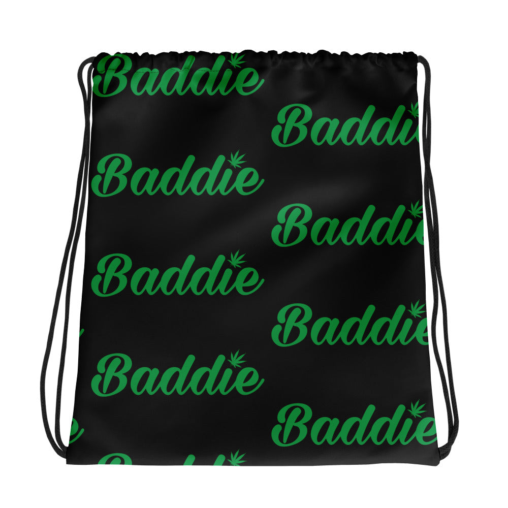 Baddie with Leaf Drawstring bag