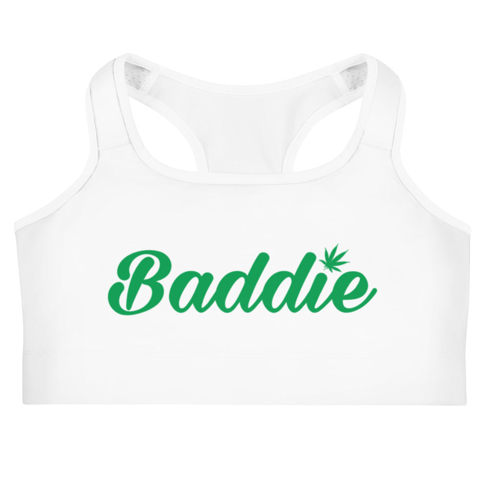 White Certified Blazed Baddie Sports bra