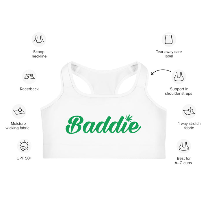 White Certified Blazed Baddie Sports bra