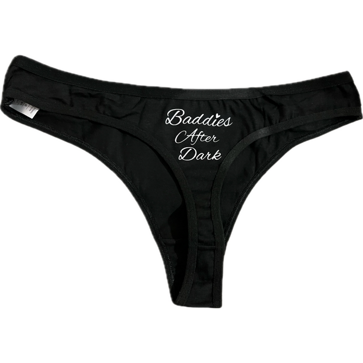 Baddie in White (Pink Cloud) Certified Baddie Club Black Thongs