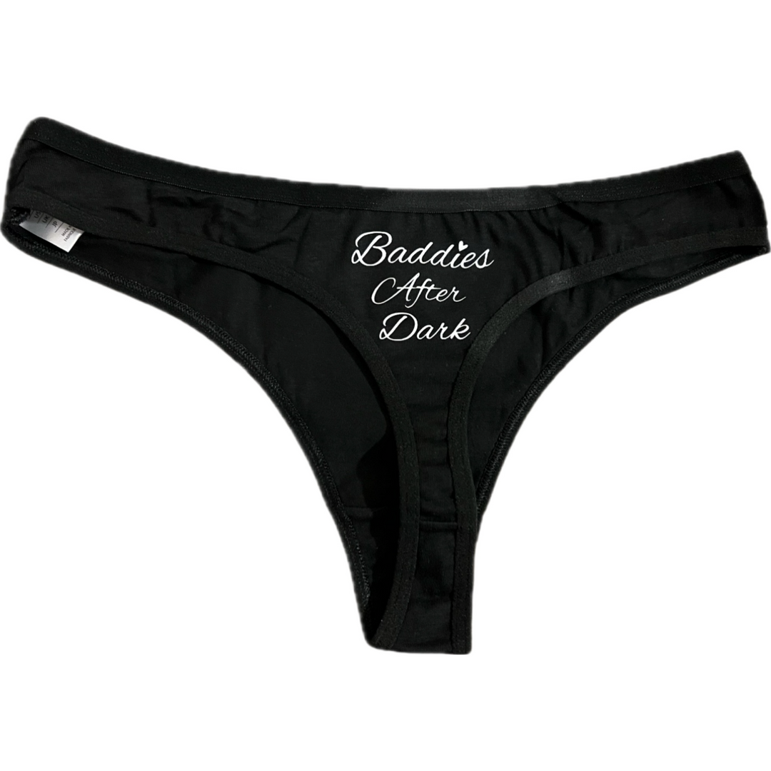 Baddie (White Font) Certified Baddie Club Black Thongs