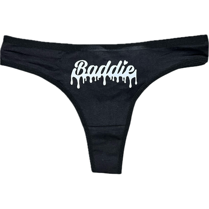 Baddie Drip Certified Baddie Club Black Thongs