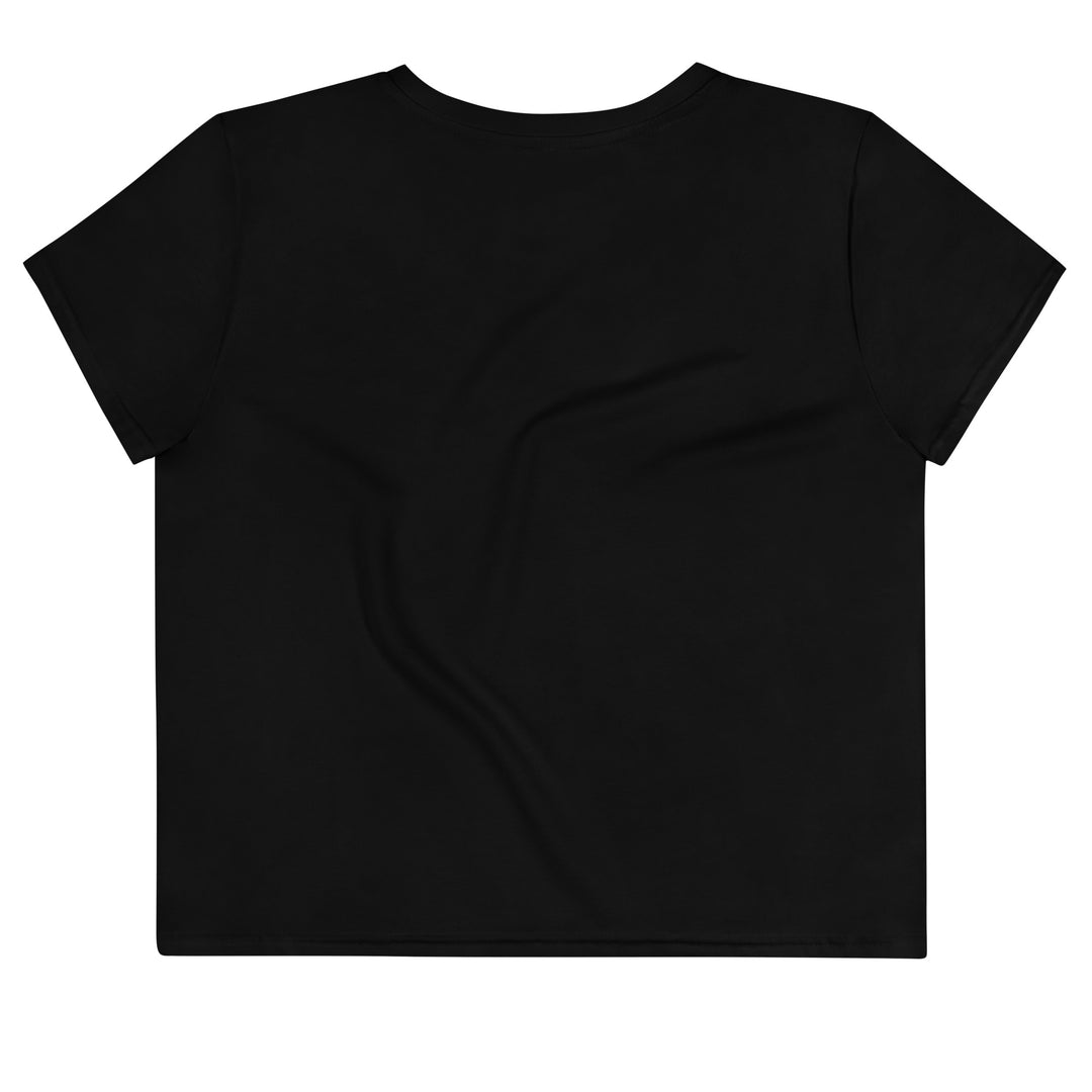 Blazed Baddie All-Over Print Black Crop Tee