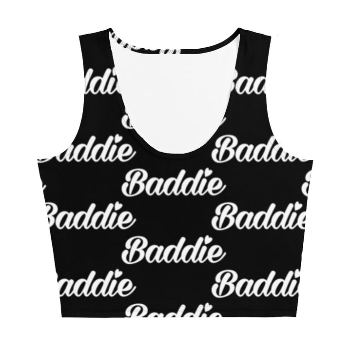 Certified Baddie Club Baddie (White Font) Black Crop Top