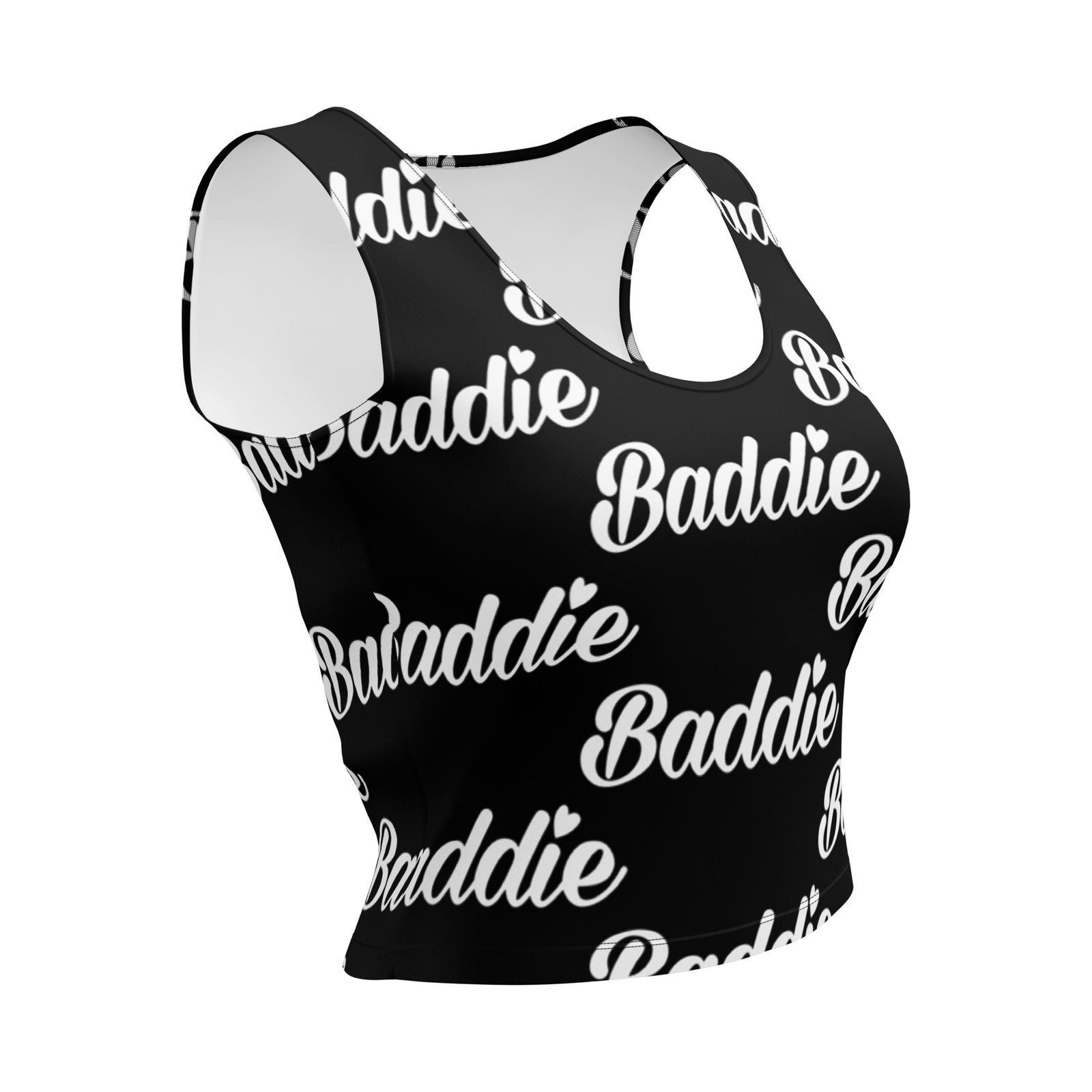 Certified Baddie Club Baddie (White Font) Black Crop Top