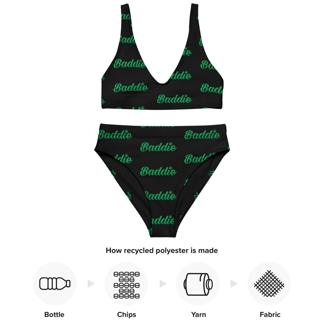 Black high-waisted bikini w/ Blazed Baddie Logo