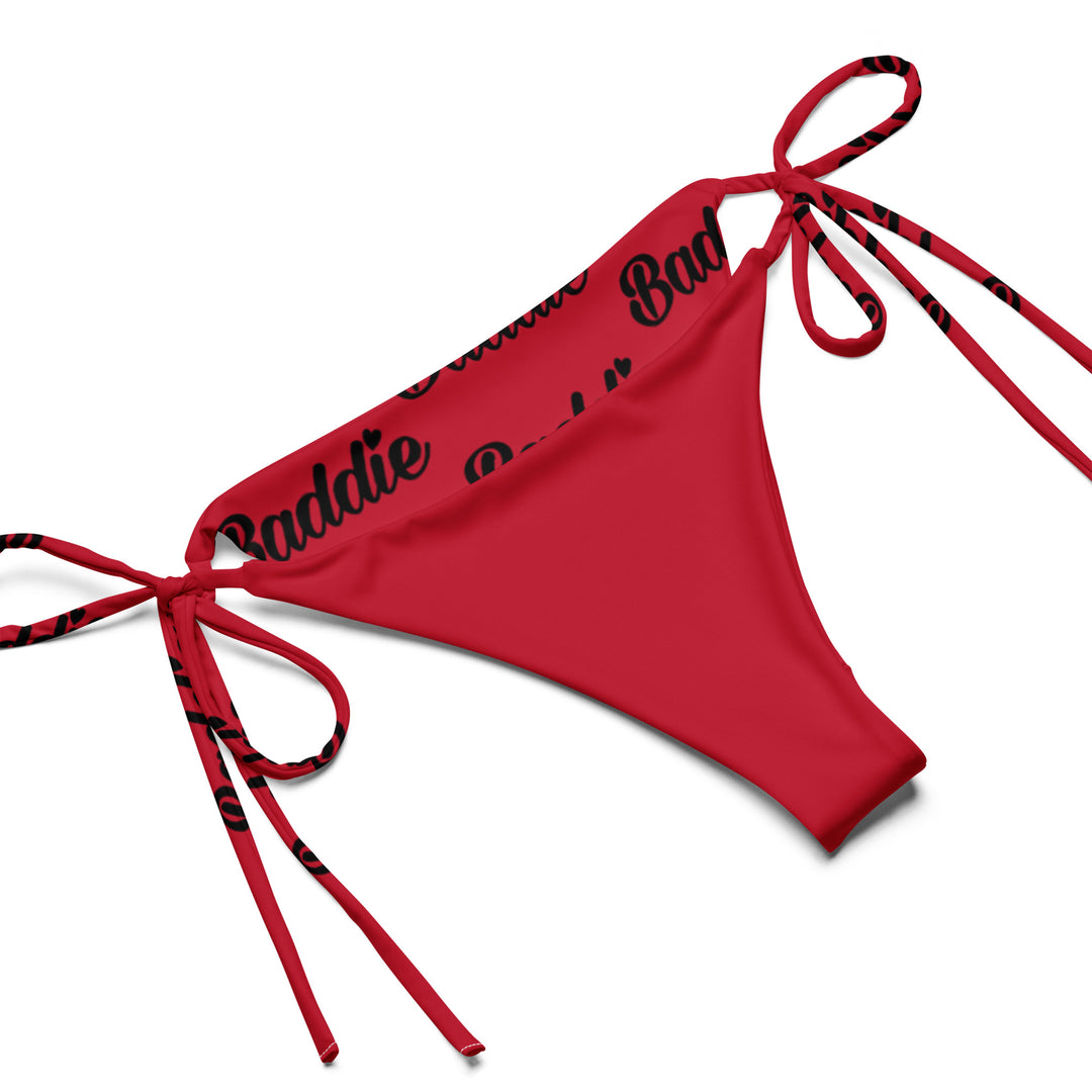 Black Hot String Woman Bikini with Red Baddie Logo