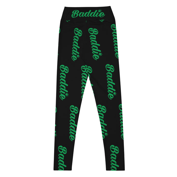 Black Certified Baddie Club Yoga Leggings Blazed Edition (Vertical)