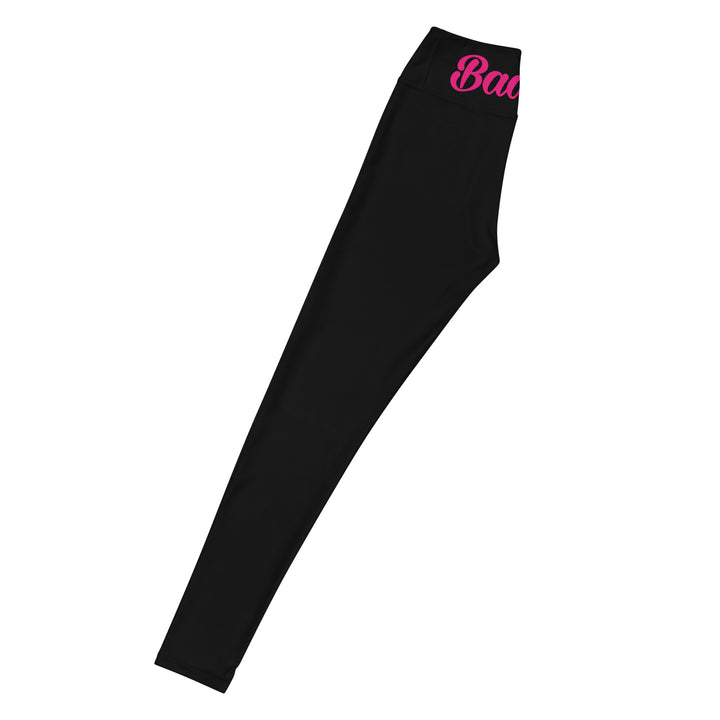 BLACK CERTIFIED BADDIE CLUB YOGA LEGGINGS BADDIE IN PINK (SOLO VERTICAL)