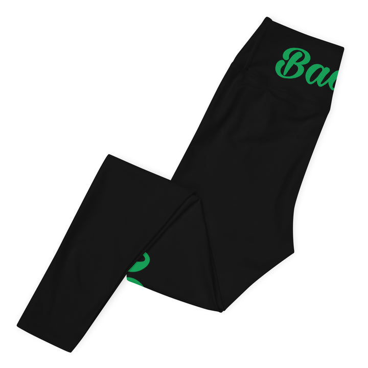 BLACK CERTIFIED BADDIE CLUB YOGA LEGGINGS BLAZED EDITION (SOLO VERTICAL)