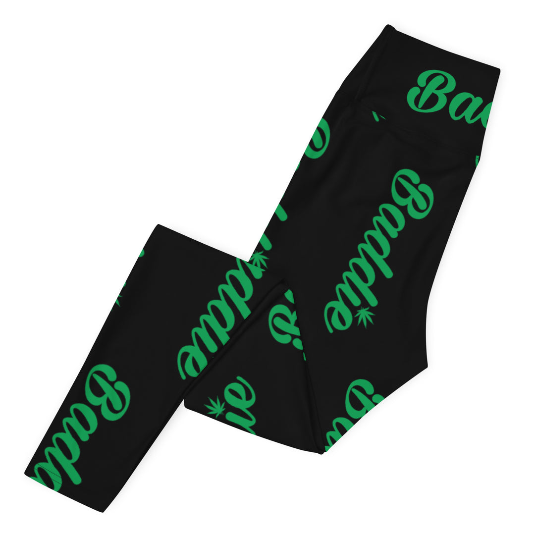 Black Certified Baddie Club Yoga Leggings Blazed Edition (Vertical)