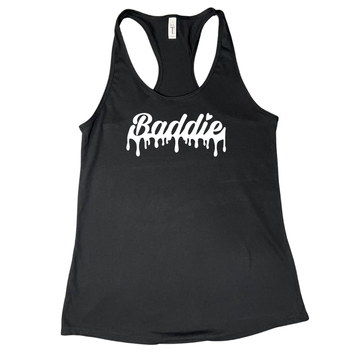 Certified Baddie Club Baddie Drip Tank Top (White Print)