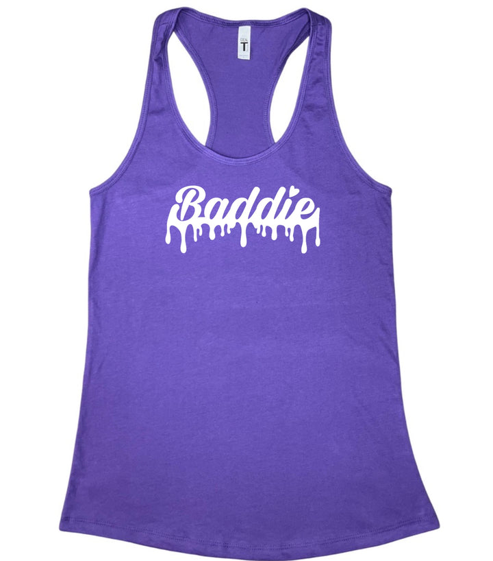 Certified Baddie Club Baddie Drip Tank Top (White Print)