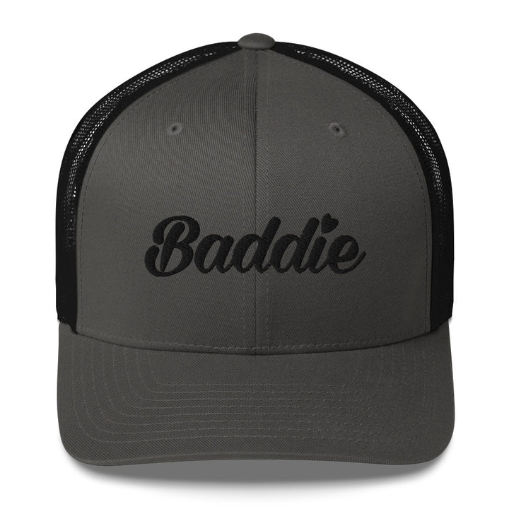 Baddie Trucker Cap (Black Print)