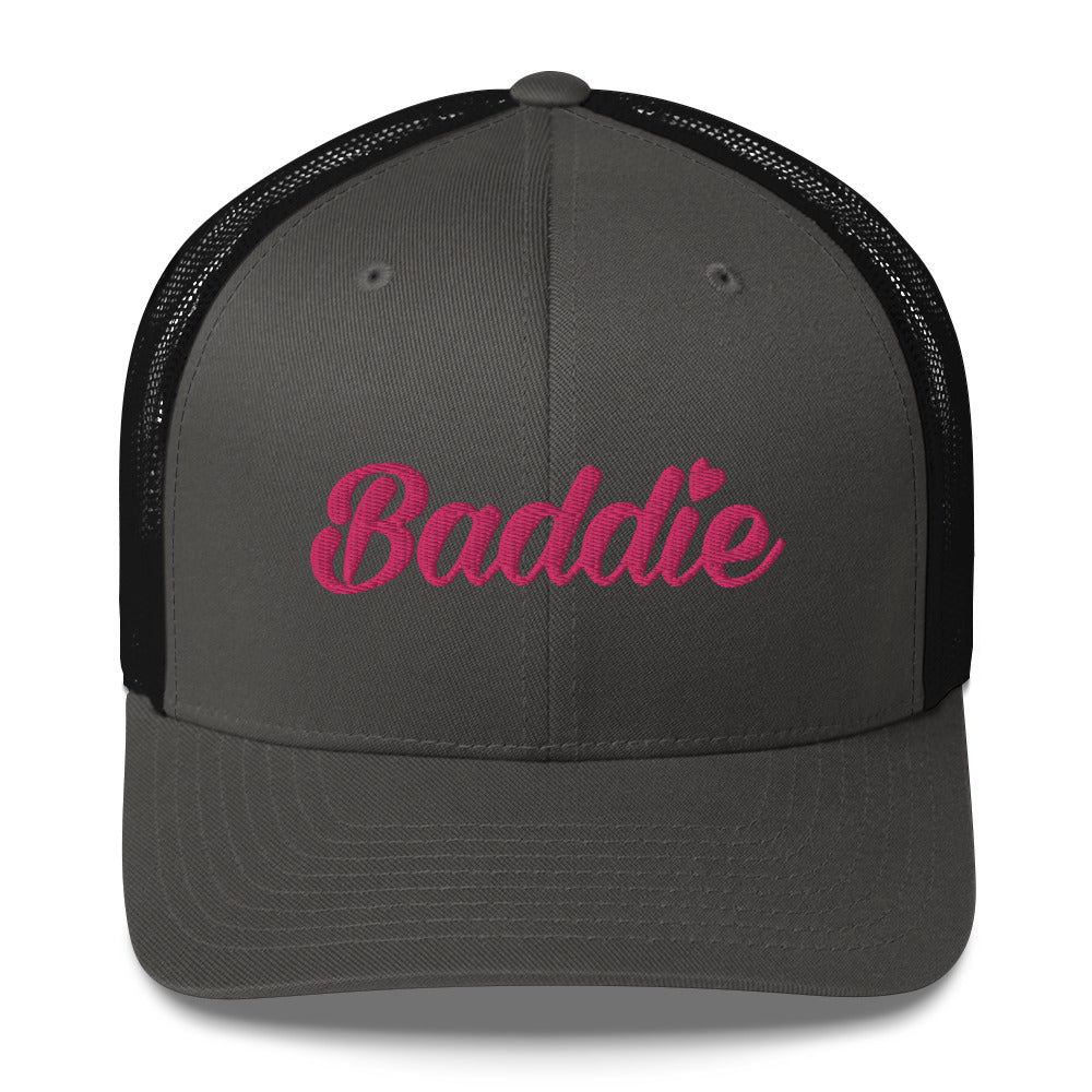 Baddie Trucker Cap (Pink Print)