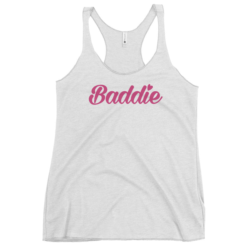 Certified Baddie Club Women's Racerback Baddie (Pink Font) Tank