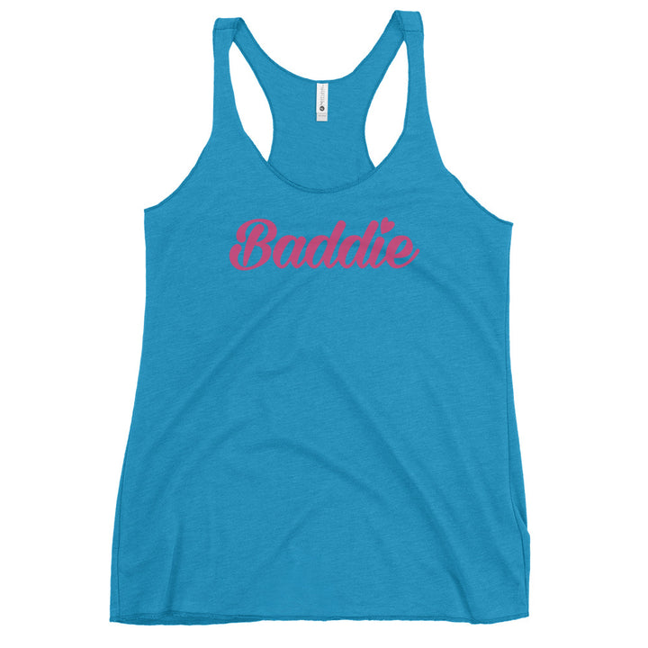 Certified Baddie Club Women's Racerback Baddie (Pink Font) Tank