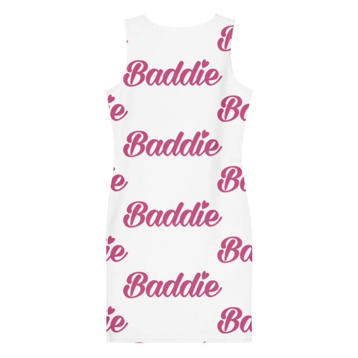 Certified Baddie Club White Baddie (Pink Print) Dress