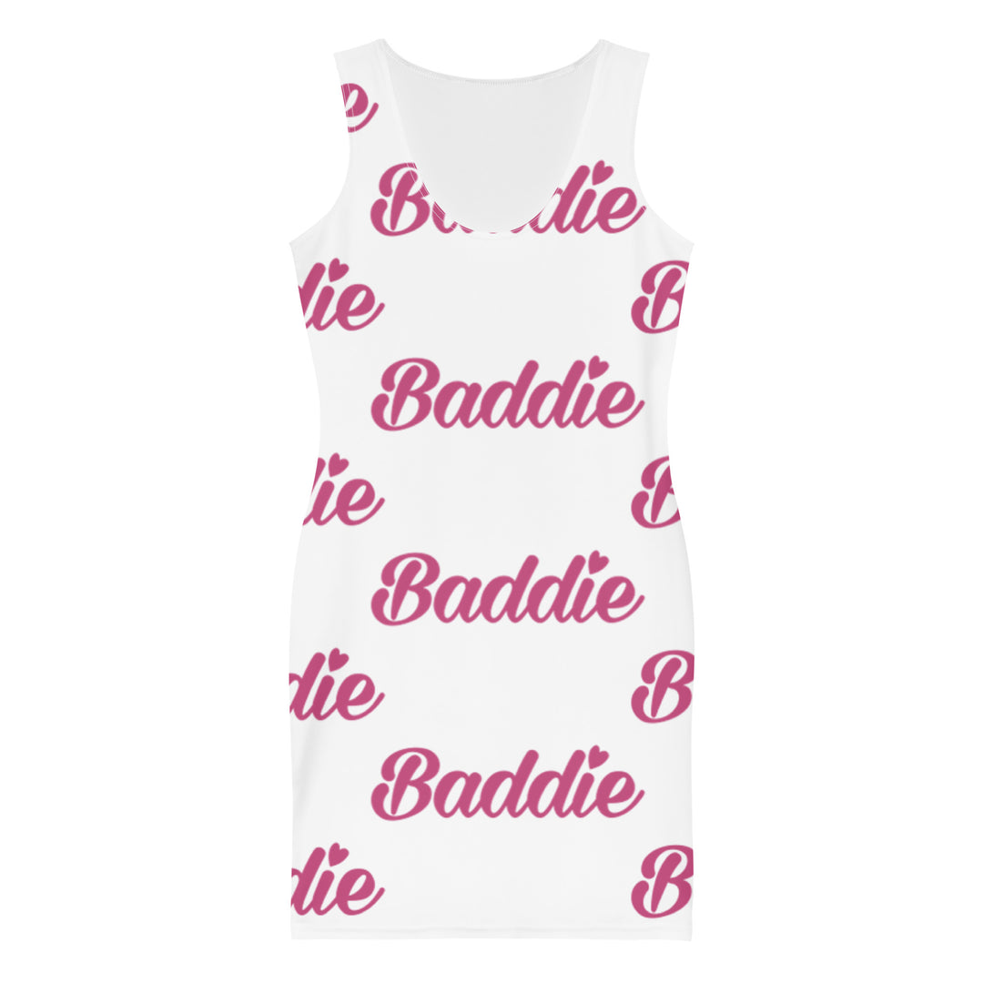 Certified Baddie Club White Baddie (Pink Print) Dress