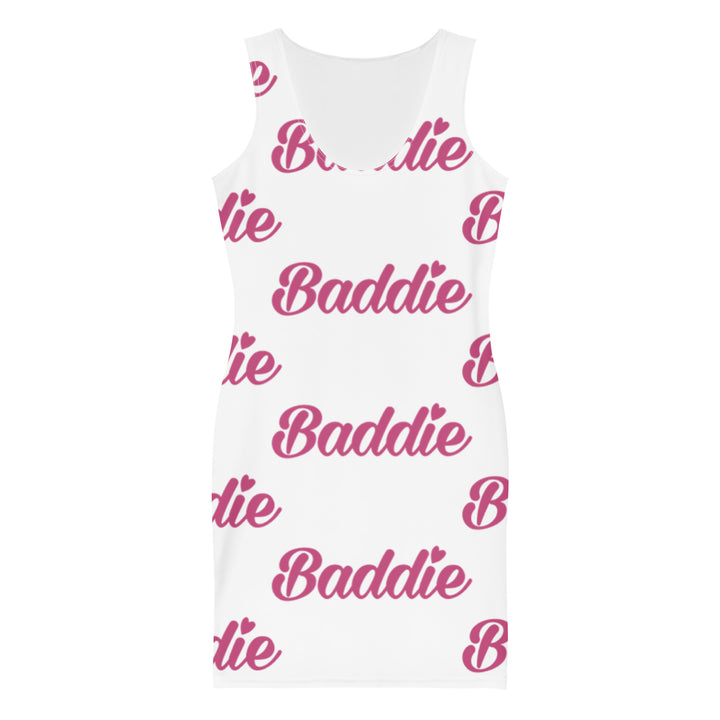 Certified Baddie Club White Baddie (Pink Print) Dress